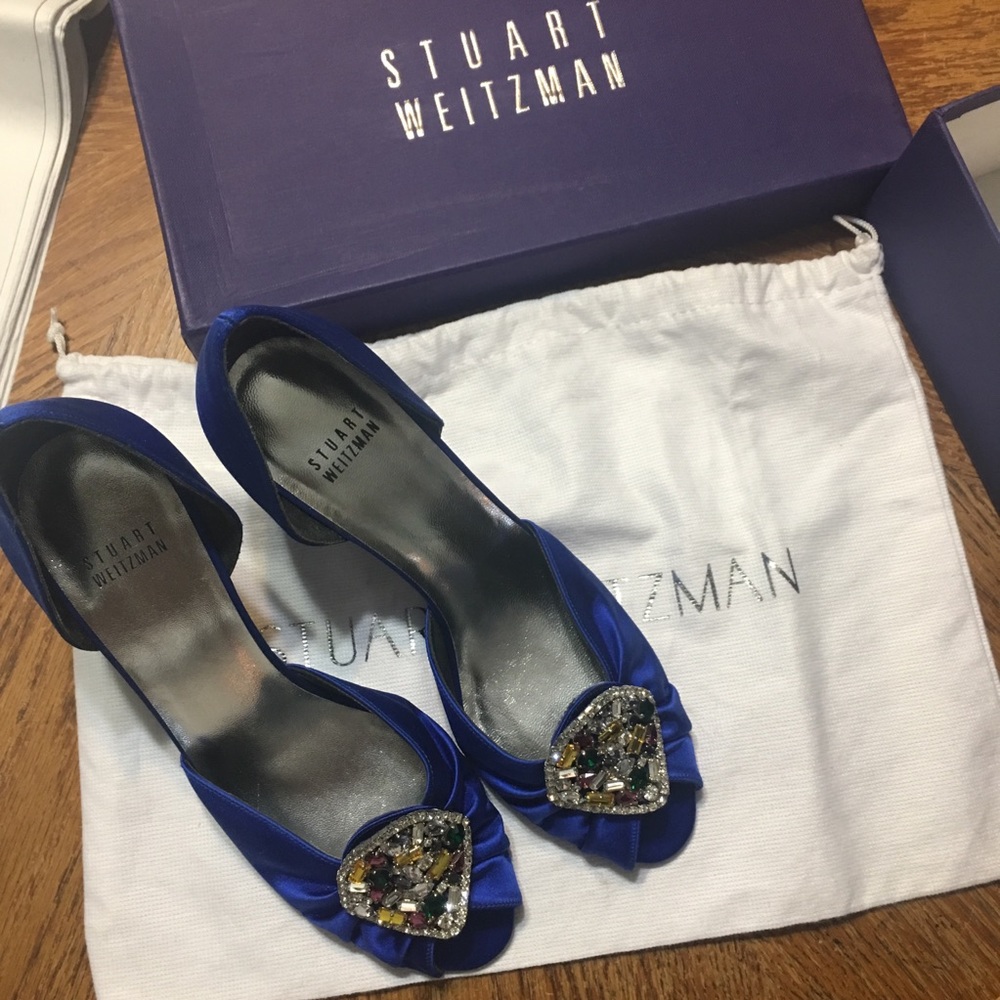 LIMITED EDITION Stuart Weitzman Blue Satin Bridal - Picture 4 of 6